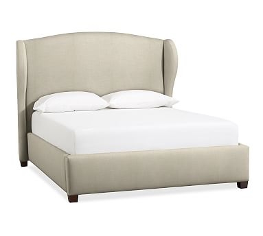 Raleigh Upholstered King Wingback Bed, Premium Performance Basketweave Oatmeal - Image 0