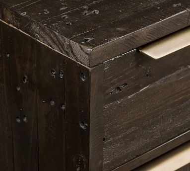 Braden Reclaimed Wood Extra Wide Dresser, Dark Carbon/Antique Brass - Image 1