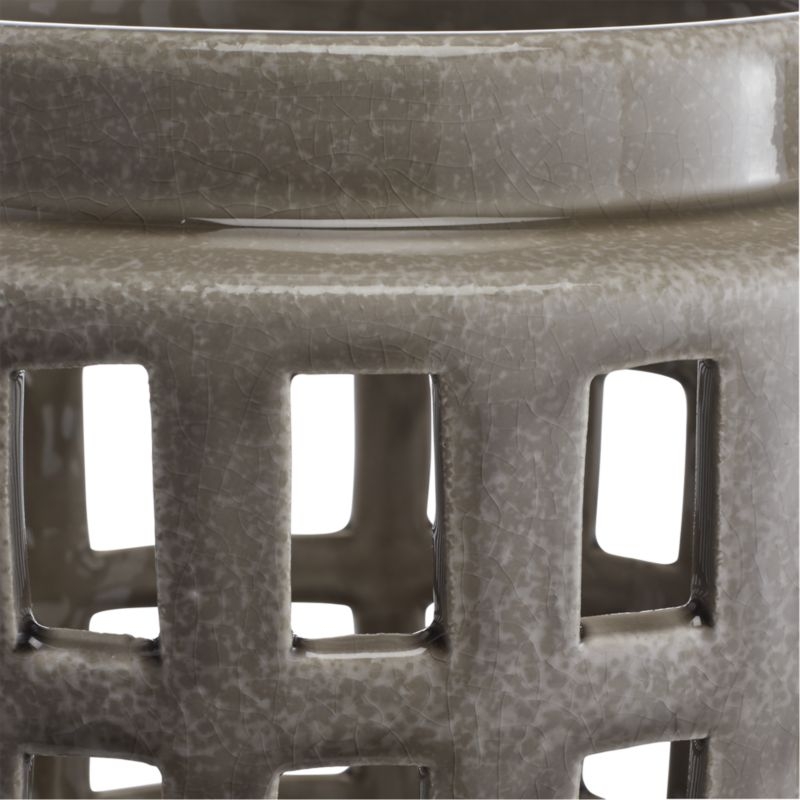 Peek 9" Light Grey Ceramic Lantern - Image 1