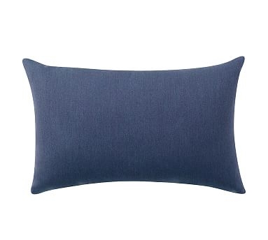 Sunbrella(R) Solid Indoor/Outdoor Knife-Edge Lumbar Pillow, 16 x 24", Cobalt Blue - Image 0