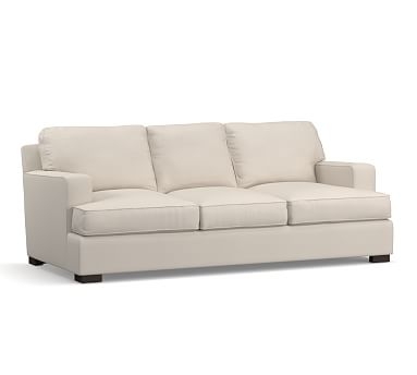 Townsend Square Arm Upholstered Sofa 86", Polyester Wrapped Cushions, Performance Twill Stone - Image 0