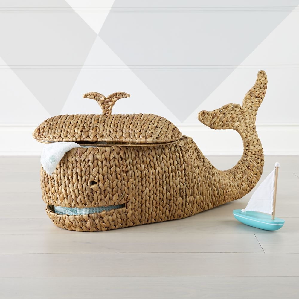 Whale Woven Floor Storage Basket - Image 0