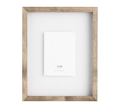Floating Wood Gallery Frame, 11x14 (12x15 overall) - Graywash - Image 0