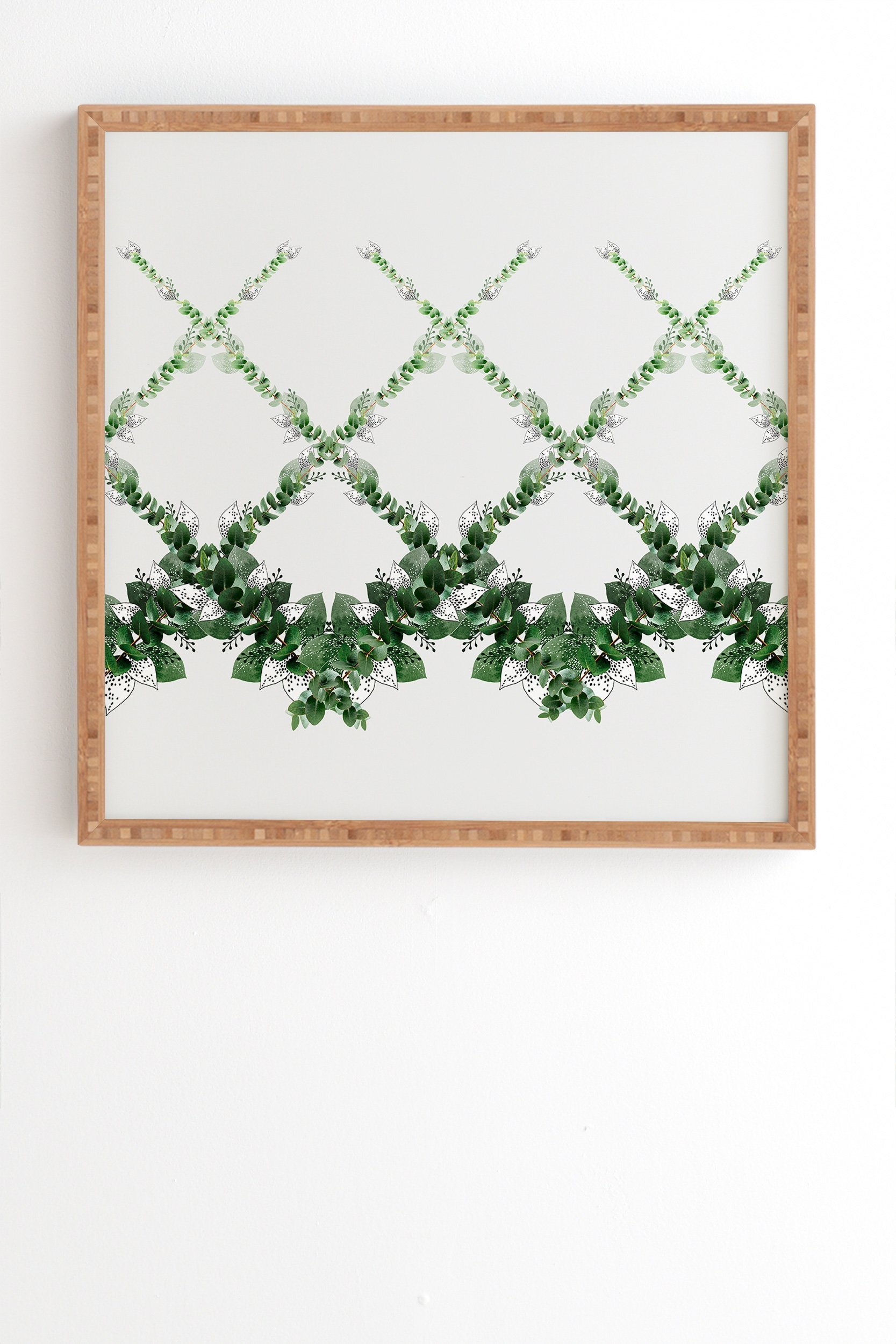 Iveta Abolina Eucalyptus Garland Framed Wall Art - 20" x 20" - Image 1