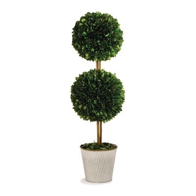 Boxwood Double Ball Topiary In Galvanized Pot 20 - Image 0