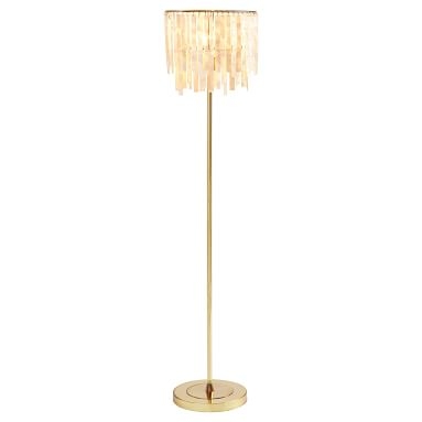 Capiz Strip Floor Lamp, Pearl/Gold - Image 5