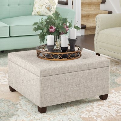 Mary Button Tufted Square Storage Ottoman - Image 1