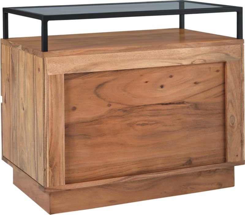 Lawson 2-Drawer Wood Nightstand with Glass Top - Image 3