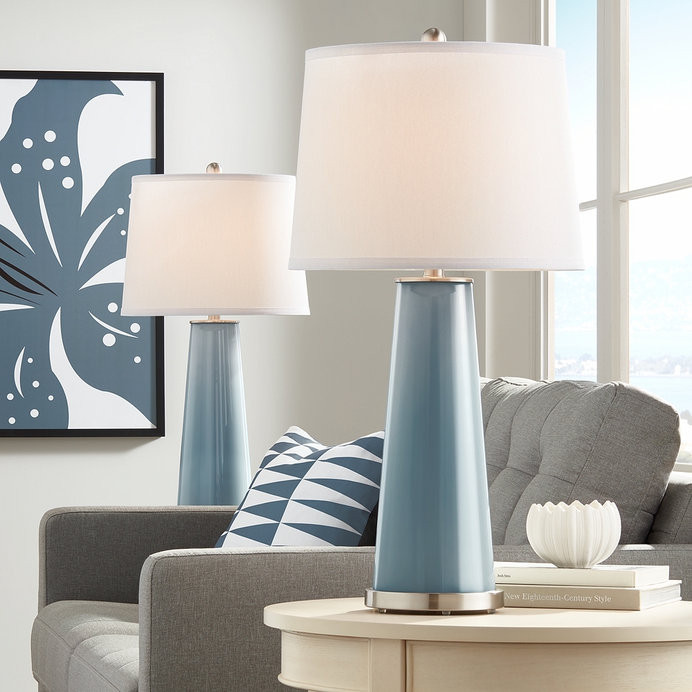 Smoky Blue Leo Table Lamp Set of 2 - Style # 17R55 - Image 1