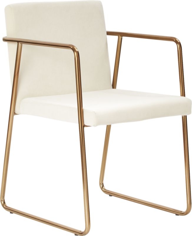 rouka white velvet chair - Image 4