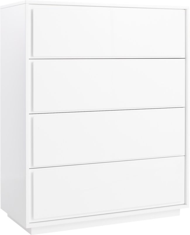Gallery Tall 4-Drawer White Dresser - Image 2
