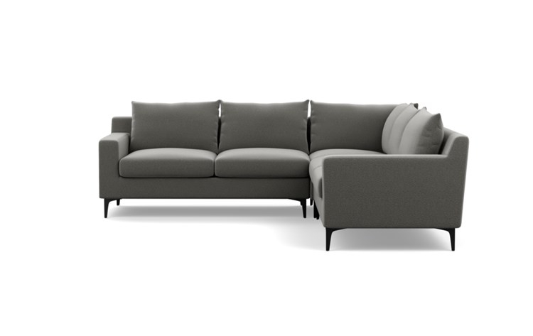 Sloan Corner Sectional with Heather Fabric and Matte Black legs - Image 0