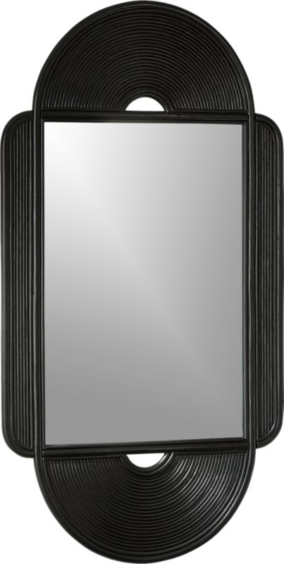 Iris Black Large Rattan Mirror - Image 4