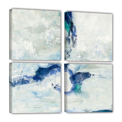 White and Blue 4 Piece Graphic Art on Wrapped Canvas Set - Image 0