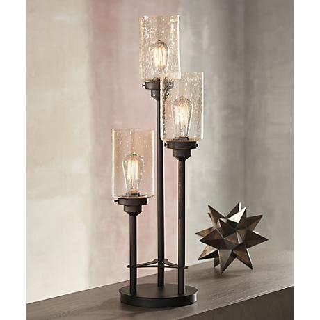Libby 3-Light Industrial Console Lamp with Edison Bulbs - Image 1