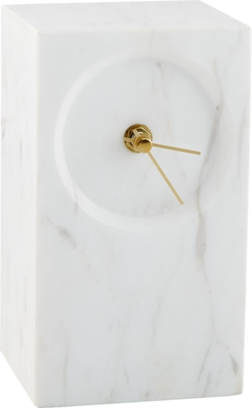 Desi White Marble Table Clock - Image 1