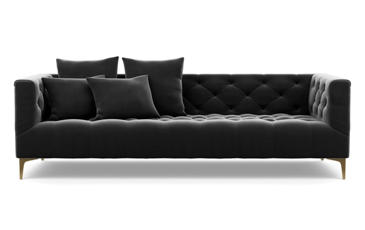 Ms. Chesterfield Sofa with Narwhal Fabric and Brass Plated legs - Image 0