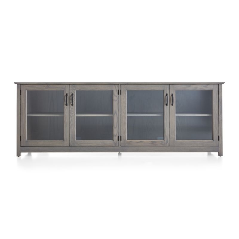 Ainsworth Dove 85" Media Console with Glass/Wood Doors - Image 1