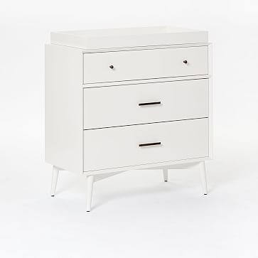Mid-Century 3-Drawer Changing Table and Topper, White - Image 2