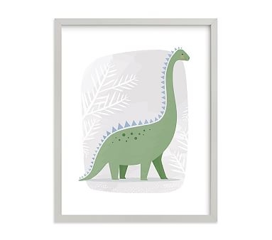 Happy Dino Wall Art by Minted(R), 11x14, Gray - Image 0