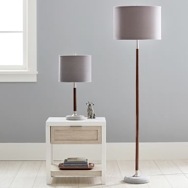 Cooper Floor Lamp, Wood/Nickel/Concrete - Image 2