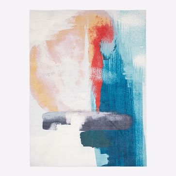 Brushed Palette Rug, Blue Teal, 8'x10' - Image 2