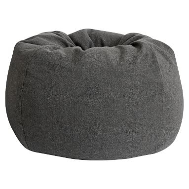 Charcoal Tweed Beanbag, Slipcover + Insert, Large - Image 0