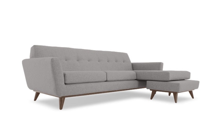 Gray Hughes Mid Century Modern Reversible Sectional - Taylor Felt Grey - Coffee Bean - Cushion not included - Image 0
