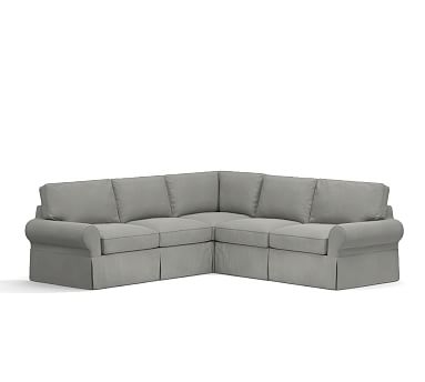 PB Basic Slipcovered 2-Piece L-Shaped Sectional, Polyester Wrapped Cushions, Performance Everydaysuede(TM) Metal Gray - Image 2