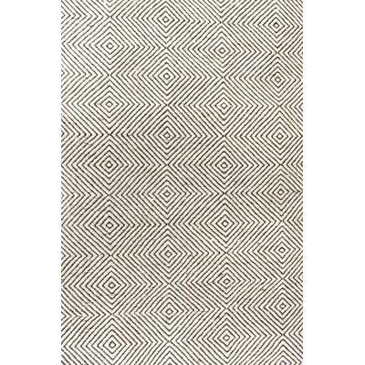 Nikia Geometric Handmade Tufted Ivory Area Rug - Image 0