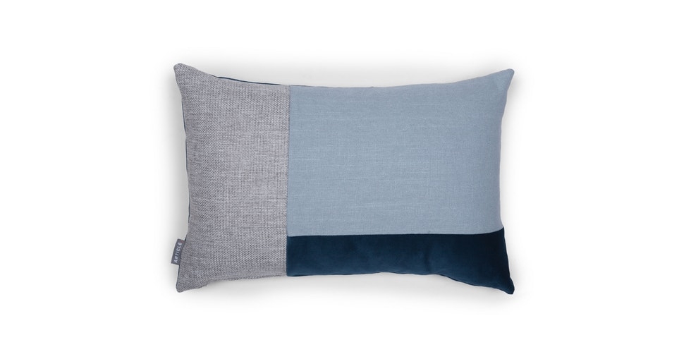 Velu Blue / Gray Rectangular Pillow - Image 0