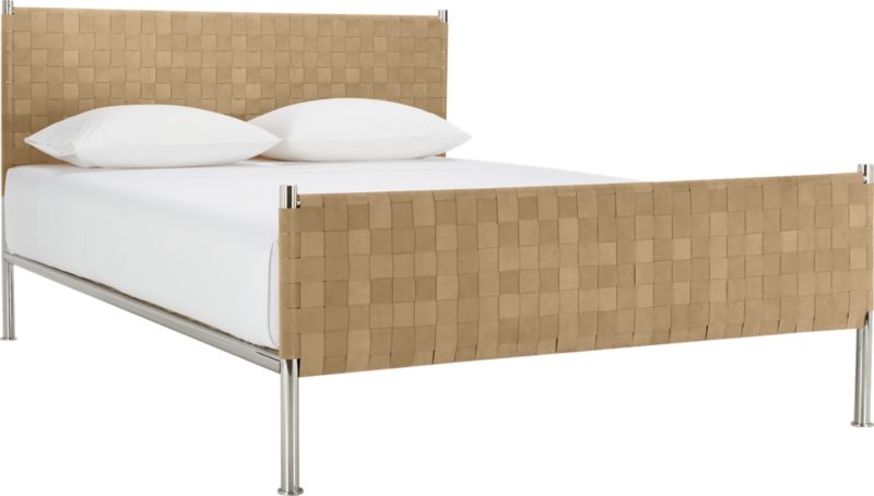 Woven Brown Suede King Bed - Image 2