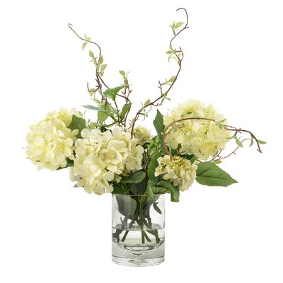 Faux Hydrangea Centerpiece in Vase - Image 0