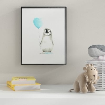 'Baby Penguin with Blue Balloon' Wall Art - Image 0