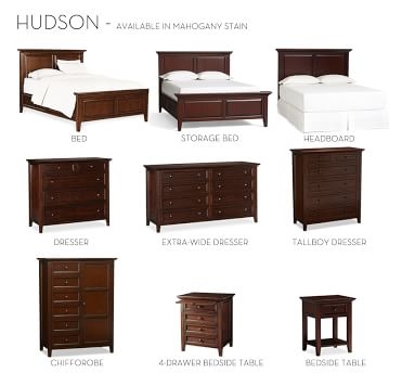 Hudson Wood Storage Bed with Drawers, Queen, Mahogany stain - Image 3