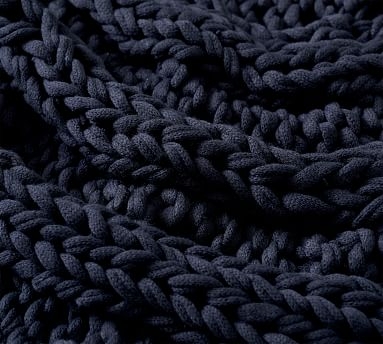 Colossal Handknit Throw, 44 x 56", Navy - Image 1