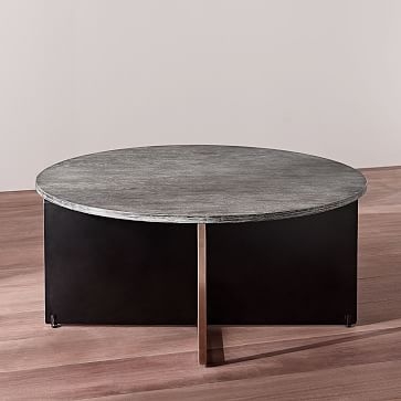 Korsa Coffee Table, Black Burnt Oak, Stainless Steel - Image 2