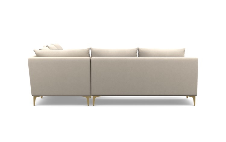 Sloan Corner Sectional with Natural Fabric and Brass Plated legs - Image 3