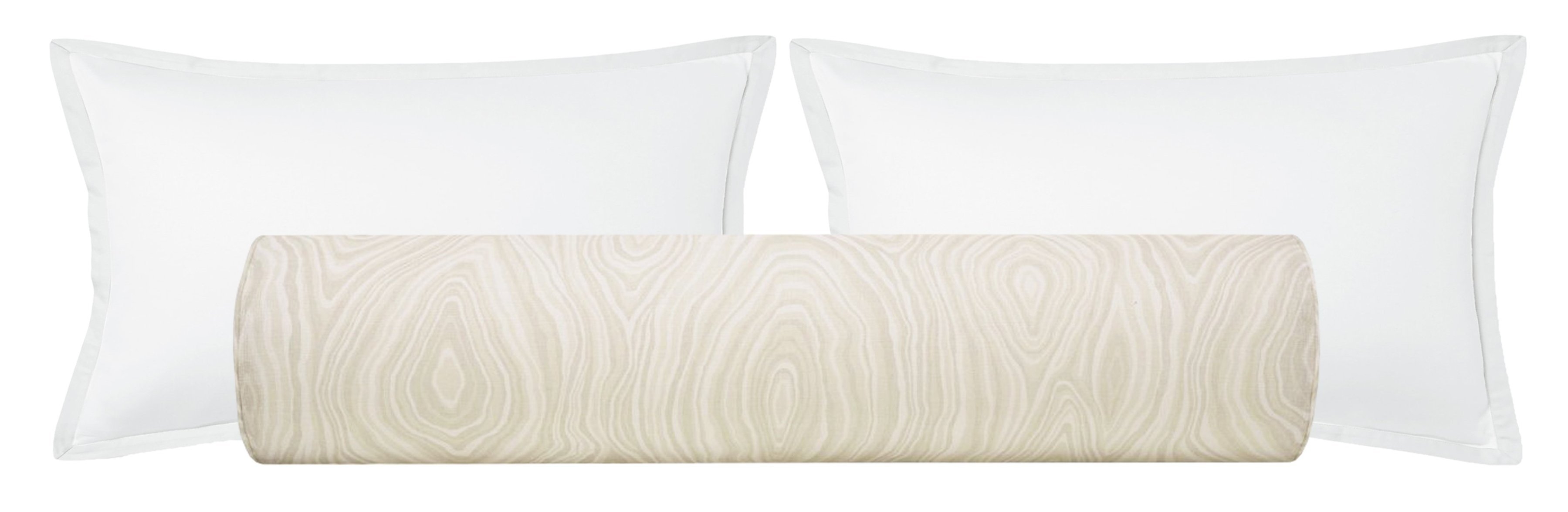 THE BOLSTER :: AGATE LINEN PRINT // NATURAL - KING // 9" X 48" - Image 0