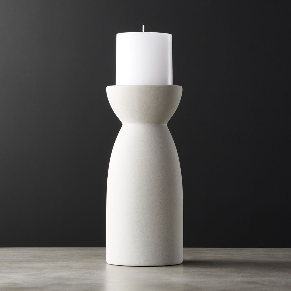 Borough Large Ceramic Pillar Candle Holder - Image 0