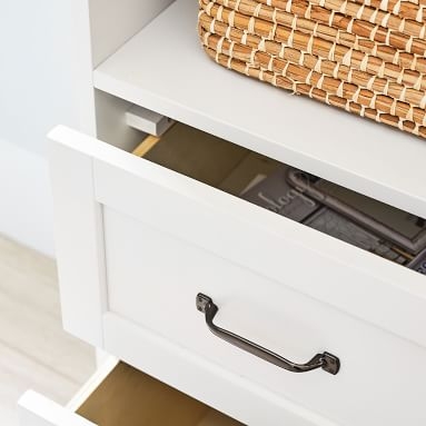Hampton Bookcase with Storage Drawers, Simply White - Image 1