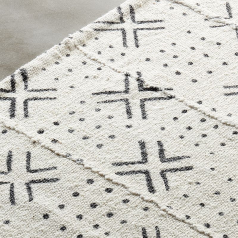"White Mudcloth Table Runner 90""" - Image 3