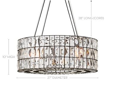 Adeline Faceted Crystal Round Chandelier, Bronze, Small - Image 3