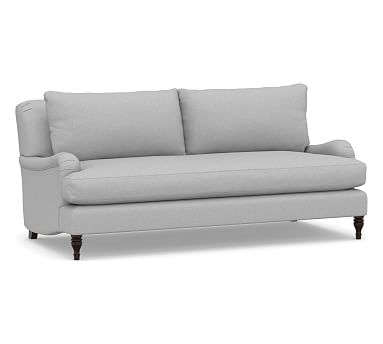 Carlisle English Arm Upholstered Sofa 79.5" with Bench Cushion, Polyester Wrapped Cushions, Brushed Crossweave Light Gray - Image 2