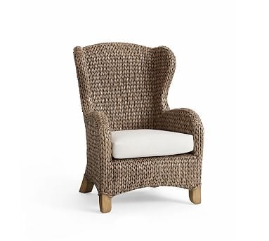 Seagrass Wingback Chair, Gray Wash - Image 0