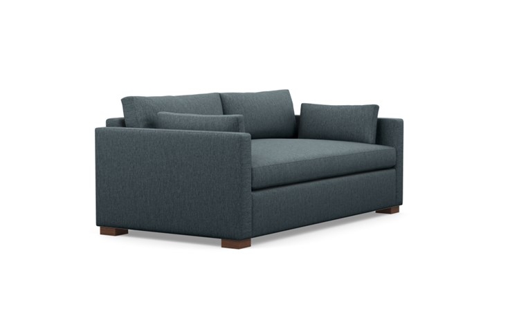 Charly Sofa with Blue Rain Fabric, double down cushions, and Oiled Walnut legs - Image 1