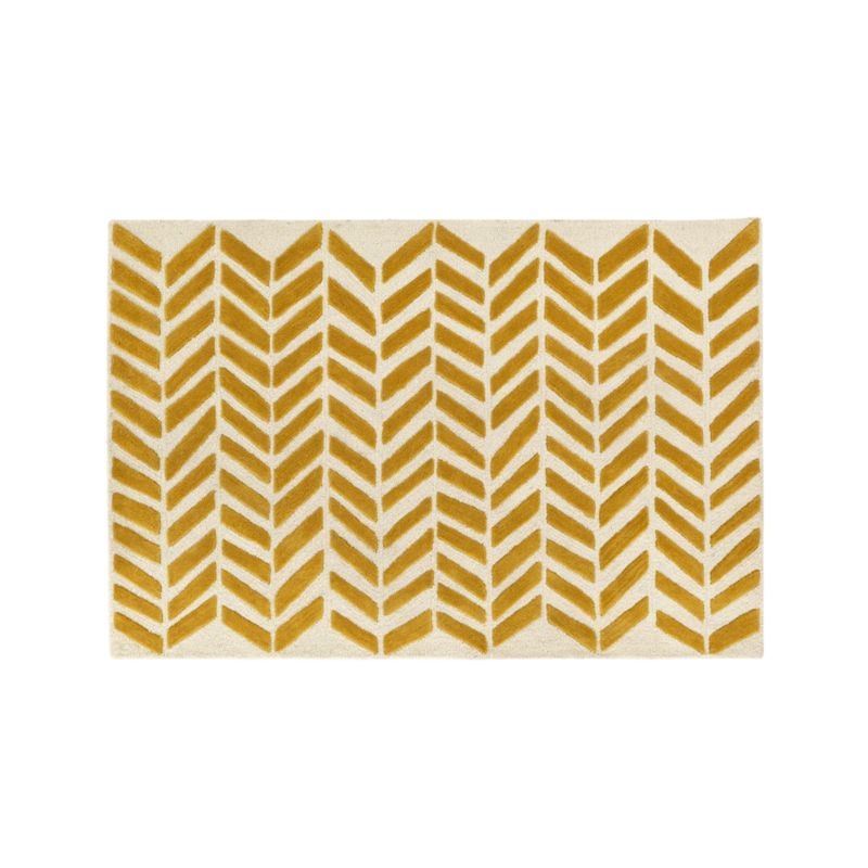 4x6' Yellow Chevron Rug - Image 9