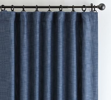 Seaton Textured Cotton Curtain, 50 x 84", Midnight - Image 1