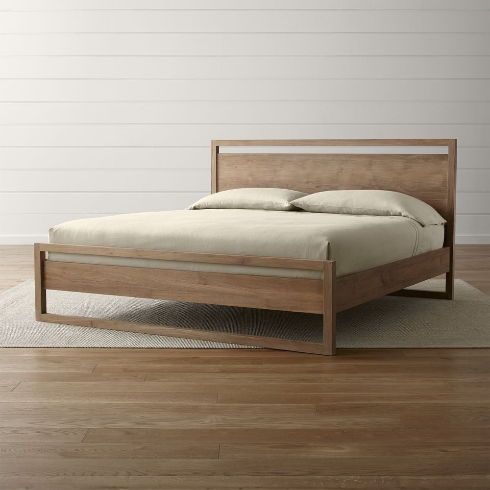 Linea Natural Teak Wood King Bed - Image 0