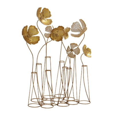 Foy Gold Metal Flower Sculpture - Image 0